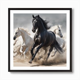 Horses Galloping Art Print