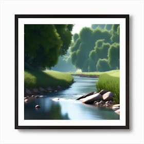 River In The Forest 12 Art Print