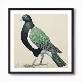 Ohara Koson Inspired Bird Painting Pigeon 1 Square Art Print