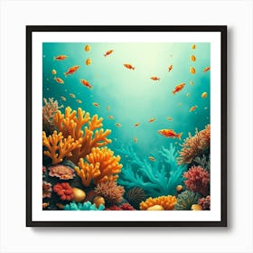 Coral Reef Background 1 Art Print