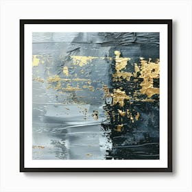 Abstract Painting, Black And Gold Art Print