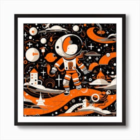 Astronaut In Space 3 Art Print