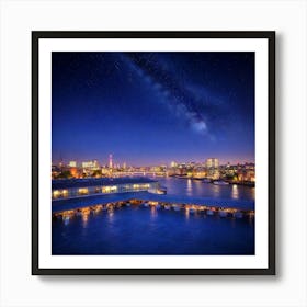 London Skyline At Night Art Print