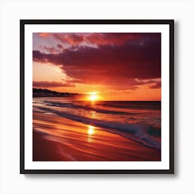 Sunset On The Beach 469 Art Print