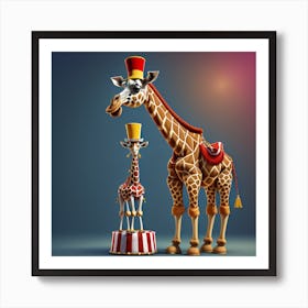 Nursery Room Circus Giraffe Art Print