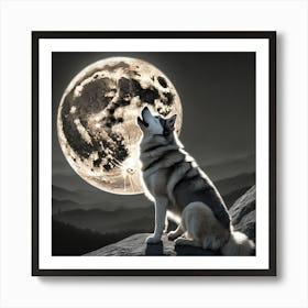 Howling At The Moon Art Print