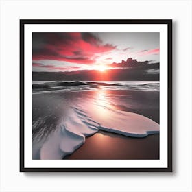 Sunset On The Beach 1 Art Print