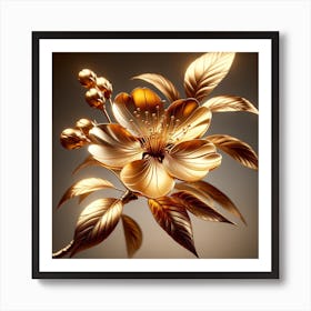 Golden Flower 1 Art Print