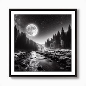 Black And White Forest Art Print