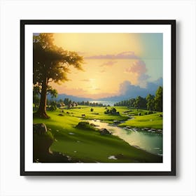 Nostalgic Landscape Art Print