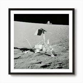 This Unusual View Shows Two Nasa Spacecrafts On The Surface Of The Moon, 20 Nov Art Print