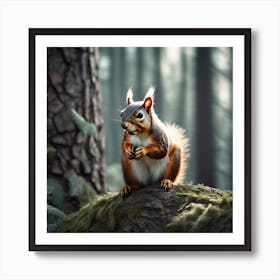 Squirrel In The Forest 239 Art Print