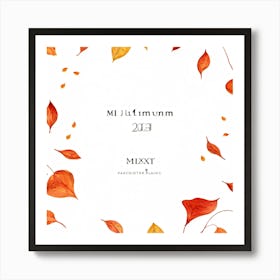 Autumn Artwork Showcasing Minimalist Design Featuring An Inventive Spread Of Leaves And Berries Sca (7) Art Print