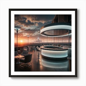 Bar At Skyscraper Art Print