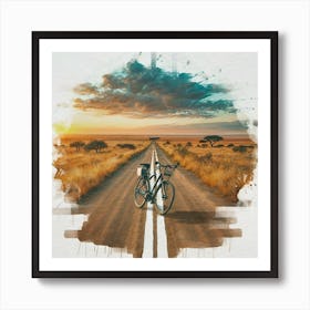 Bike on the road Art Print