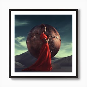 Woman In A Red Dress 3 Art Print
