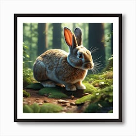 Rabbit In The Forest 91 Art Print