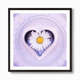 Daisy In A Heart Art Print