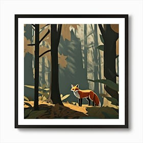 Fox In The Woods 18 Art Print