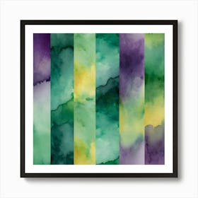 Watercolor Stripes Art Print