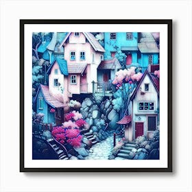 Fairy Houses Art Print