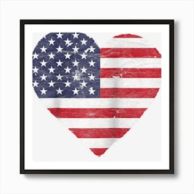 American Flag Heart Usa Fourth Of July Art Print