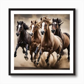 Horses Running Art Print