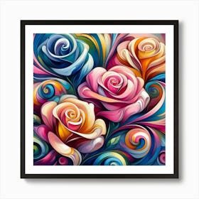 Colorful Roses 8 Art Print