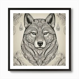 Wolf Head 7 Art Print