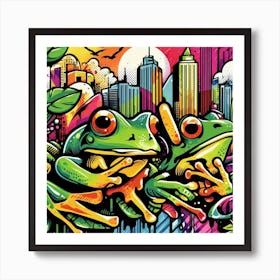 Frog Street Art 4 Art Print