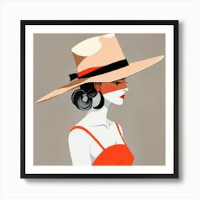 Woman in a Hat 16 Art Print