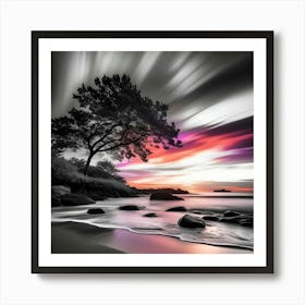 Sunset At The Beach 48 Art Print