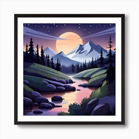 Night In The Mountains Poster