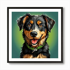 Vector Canine Pet Animal Dog Puppy Fur Tail Snout Breed Domesticated Furry Companion Lo 2 Art Print