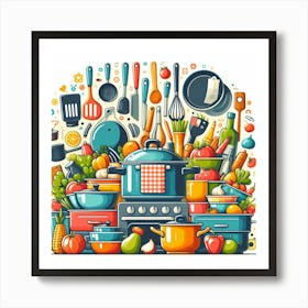 Kitchen Utensils Art Print