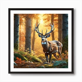 Deer In The Forest 151 Art Print