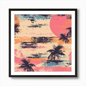 Grunge Palms (4) Art Print