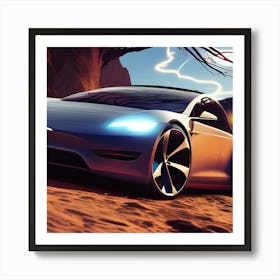 Tesla Model 3 Art Print