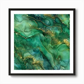 Abstract Emerald Green Painting Art Print