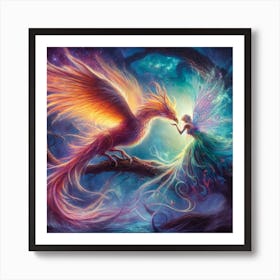 Phoenix And Fairy Art Print