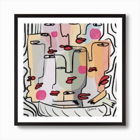 Abstract group of people Art Print