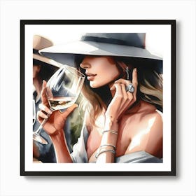 Wine And Women Art Print