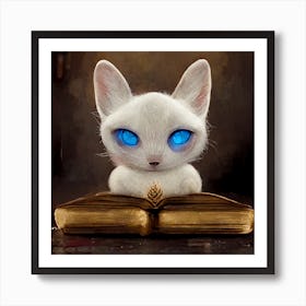 White cat Art Print