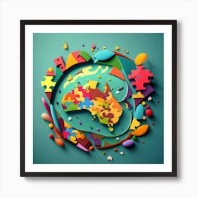 Create The Earth Showing Australia Image Of A Co Art Print