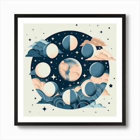 Moon Phases Art Print