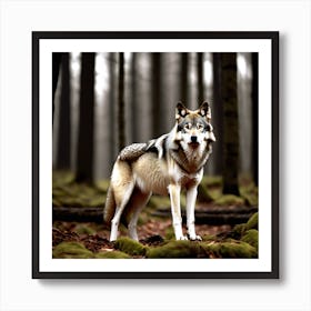 Wolf In The Forest 55 Art Print