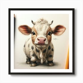 Cute Little Cow Art Print