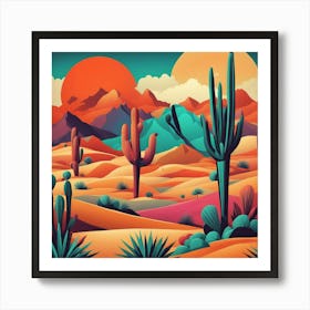 Cactus Desert Art Print