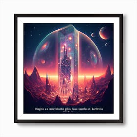 Imagine A Glass House In Space Art Print