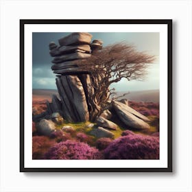 Tree On A Rock 2 Art Print